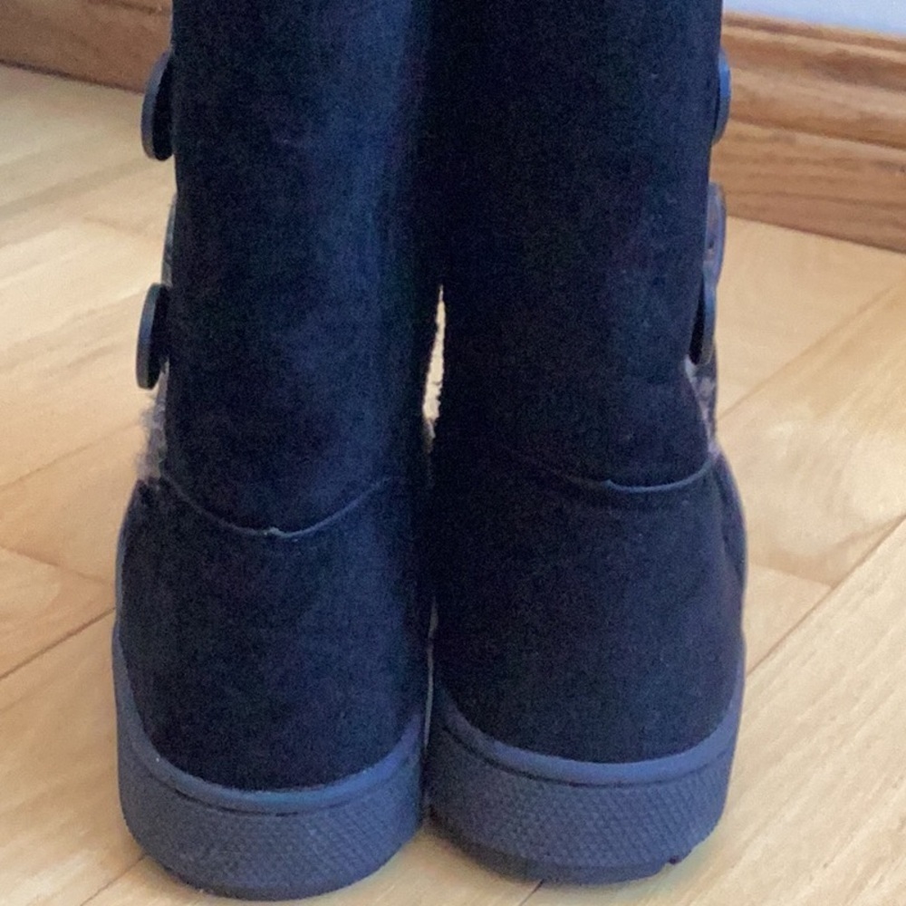 Rampage Black Faux Fur Button Boots - Picture 7 of 15